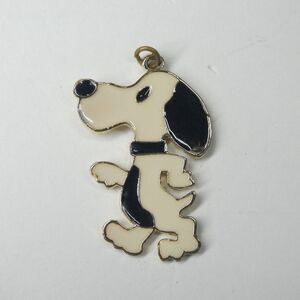 Snoopy Dog Enamel Charm Pendant Vintage 2" Tall Large Peanuts Beagle